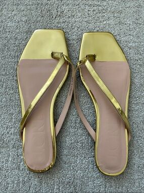 J. Crew Gold Mirror Metallic Capri Thong Sandal